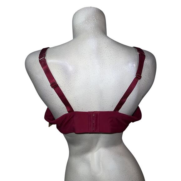 New Third Love 24/7 Classic T Shirt Bra Size 42D Burgundy Underwire Rear Closure - Picture 6 of 7